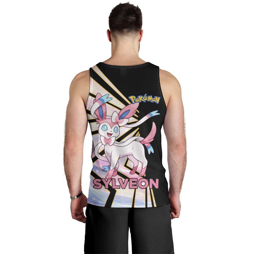 Sylveon Poké Men Tank Top Pastel Ribbon Comic Style