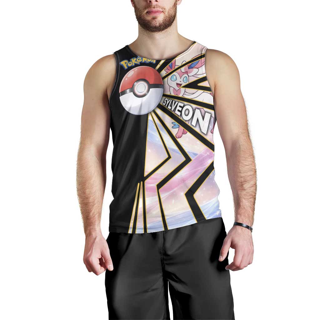 Sylveon Poké Men Tank Top Pastel Ribbon Comic Style