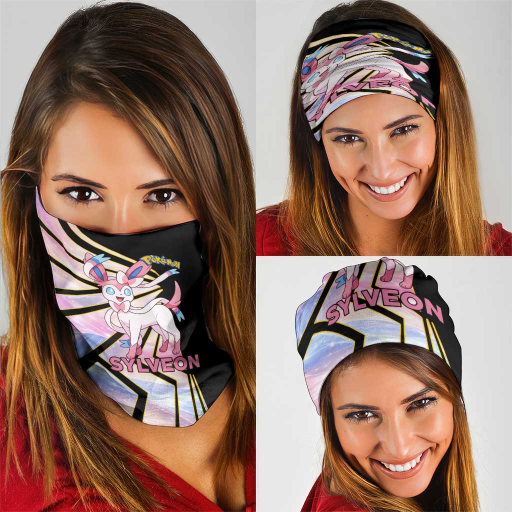 Sylveon Poké Neck Gaiter Pastel Ribbon Comic Style