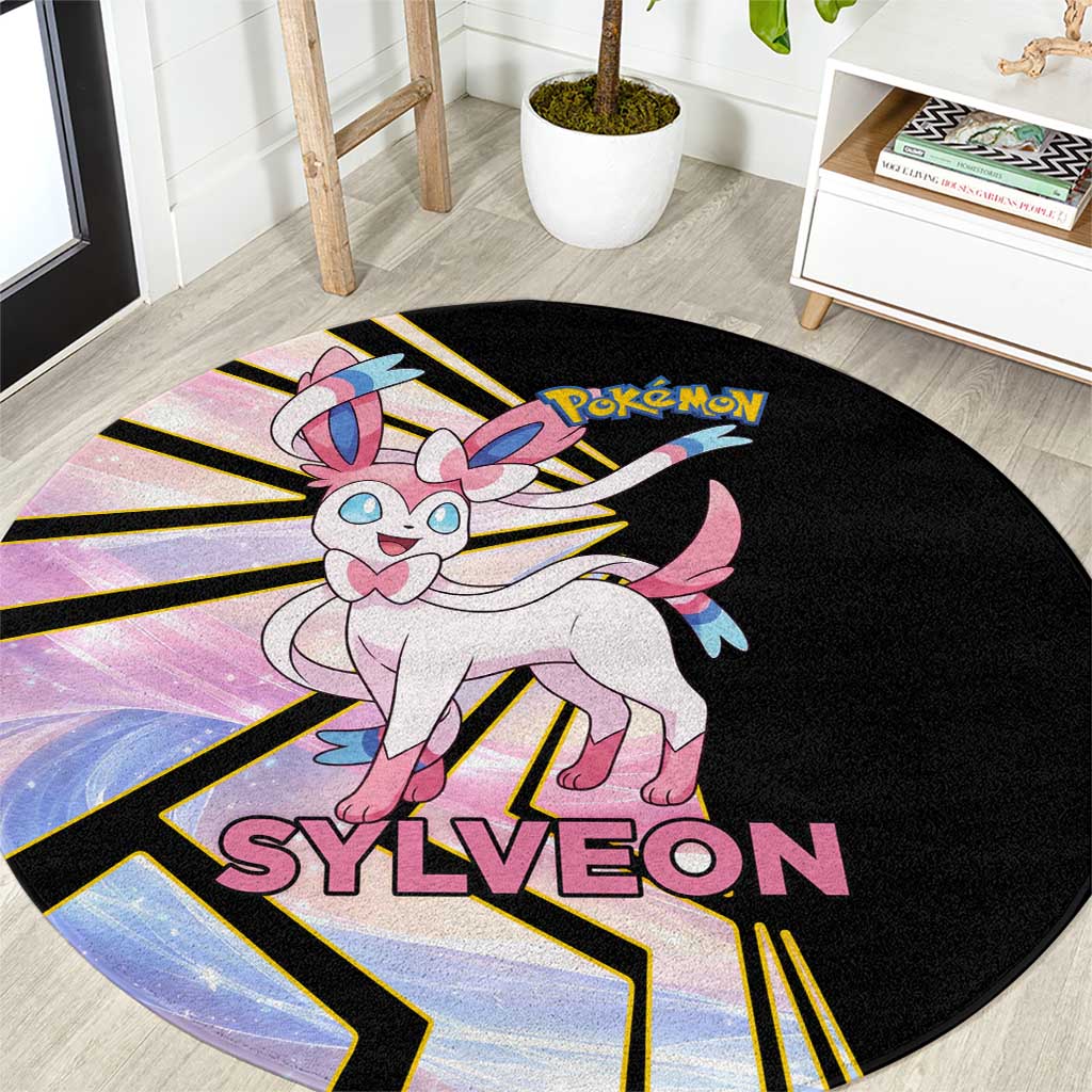 Sylveon Poké Round Carpet Pastel Ribbon Comic Style