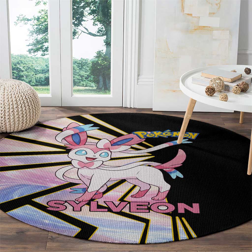 Sylveon Poké Round Carpet Pastel Ribbon Comic Style