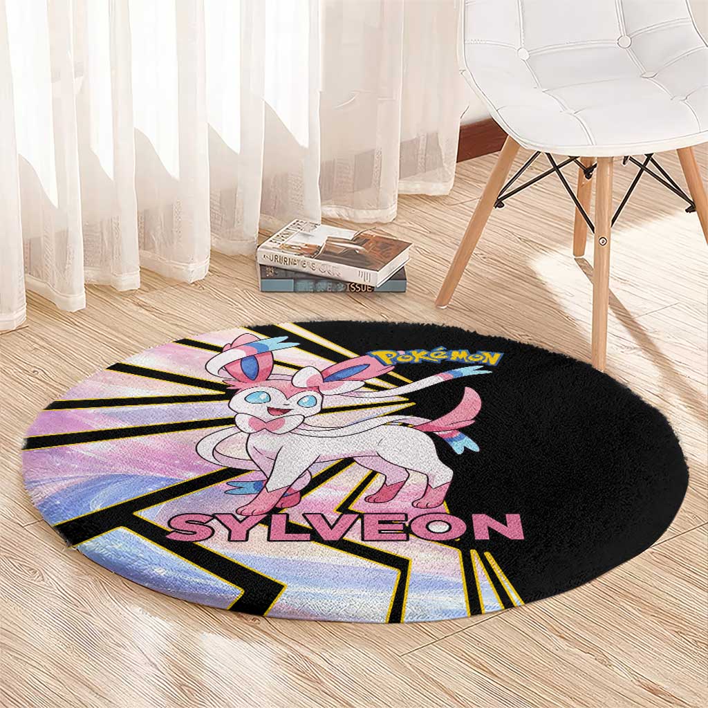 Sylveon Poké Round Carpet Pastel Ribbon Comic Style