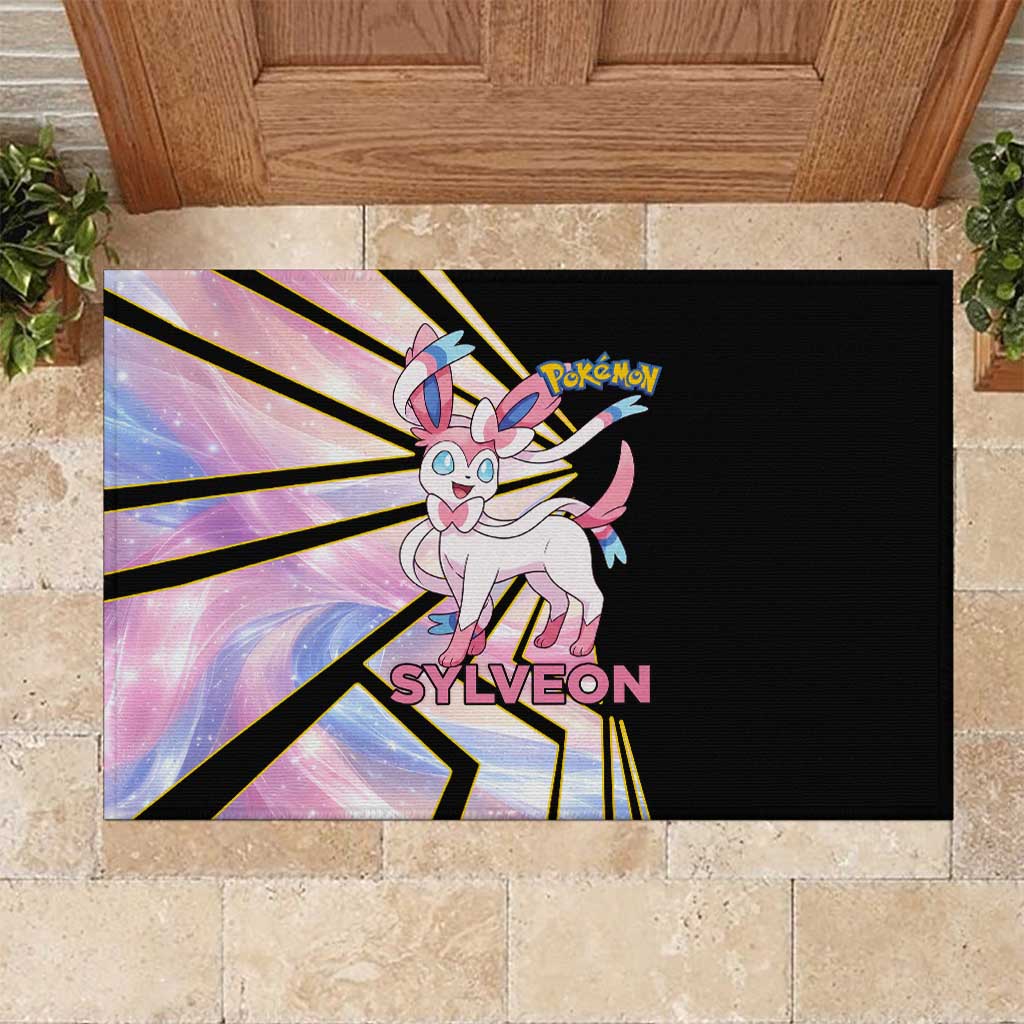 Sylveon Poké Rubber Doormat Pastel Ribbon Comic Style