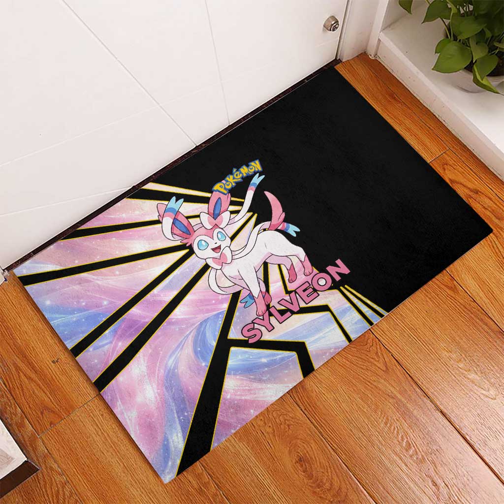 Sylveon Poké Rubber Doormat Pastel Ribbon Comic Style