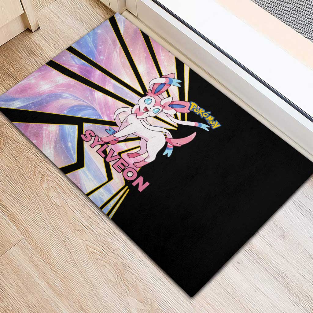 Sylveon Poké Rubber Doormat Pastel Ribbon Comic Style