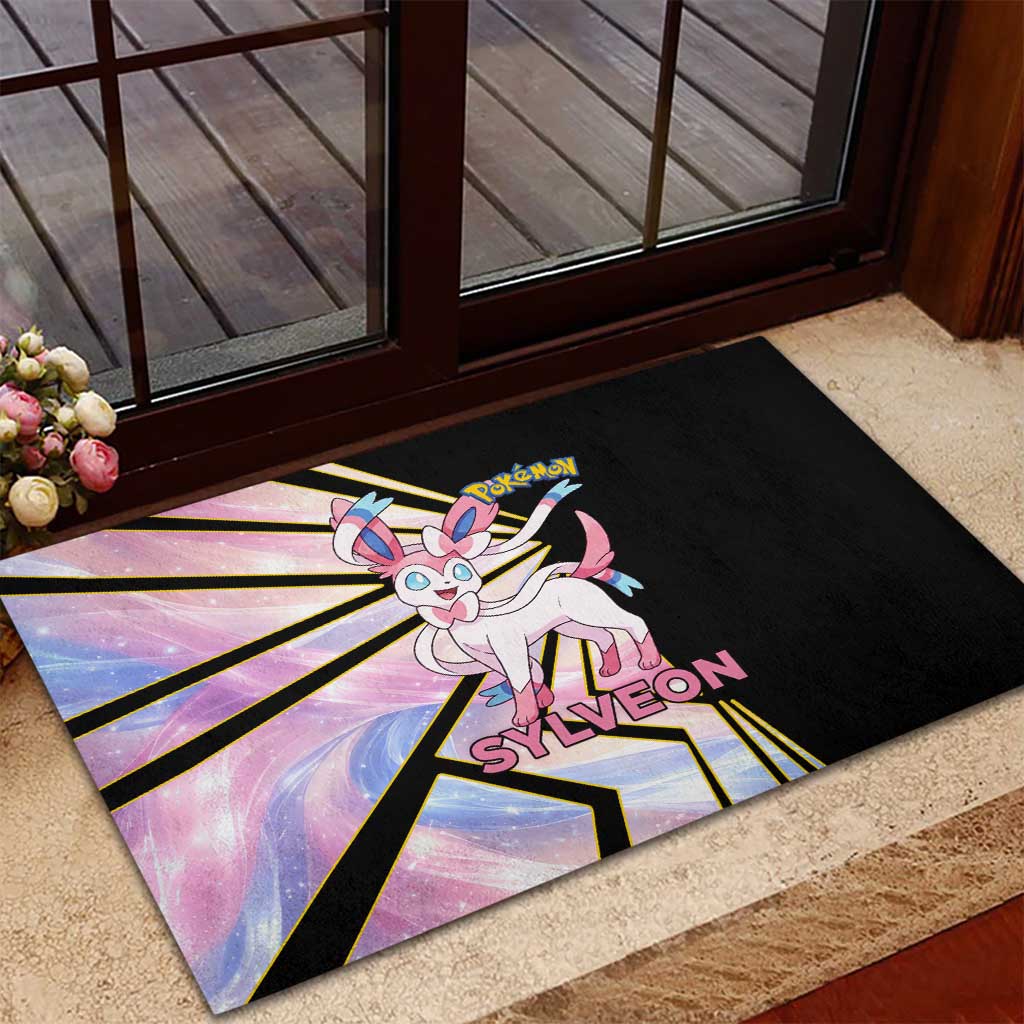 Sylveon Poké Rubber Doormat Pastel Ribbon Comic Style
