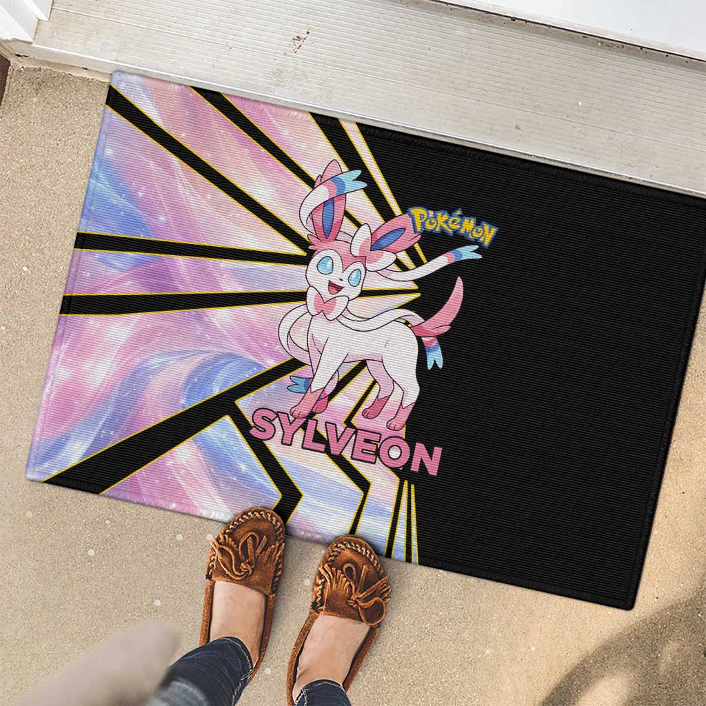 Sylveon Poké Rubber Doormat Pastel Ribbon Comic Style