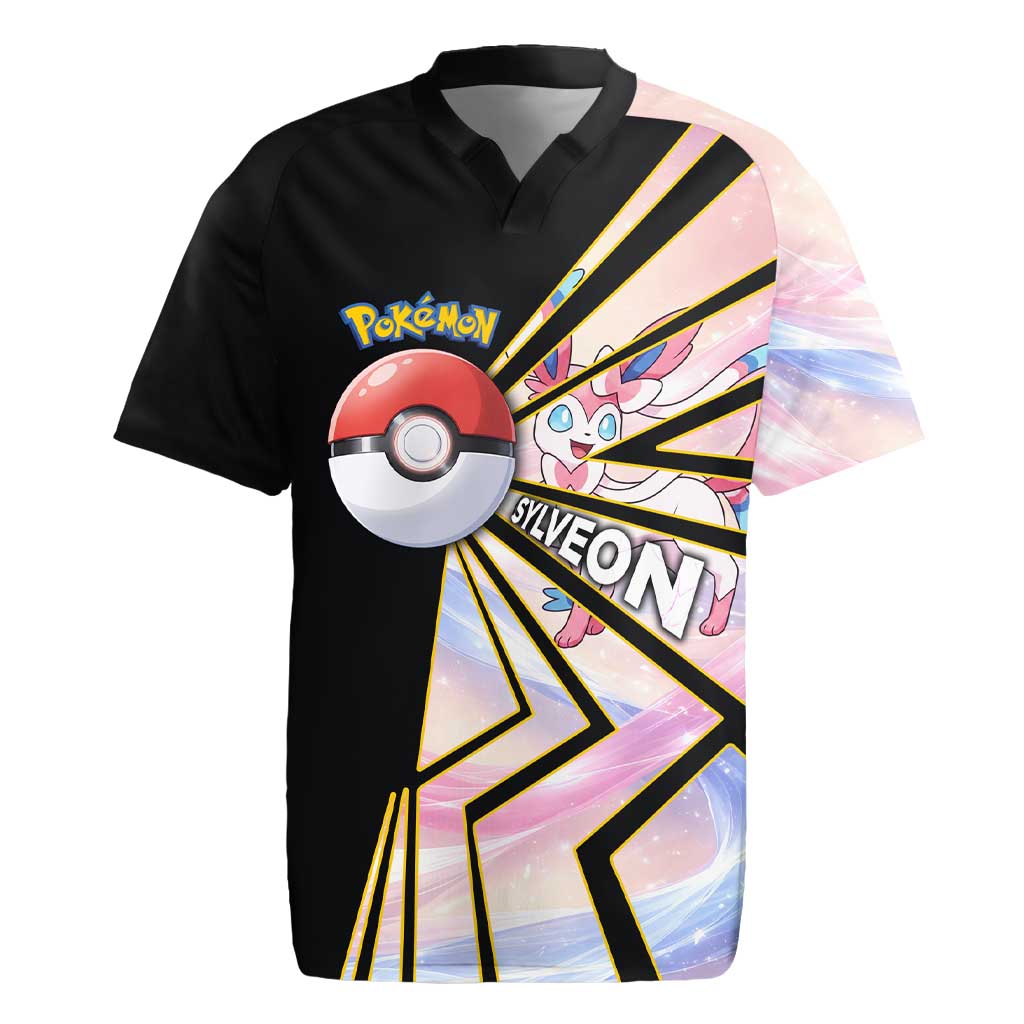 Sylveon Poké Rugby Jersey Pastel Ribbon Comic Style