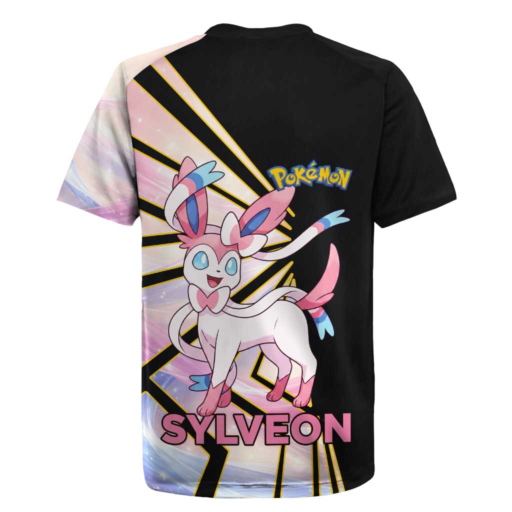 Sylveon Poké Rugby Jersey Pastel Ribbon Comic Style