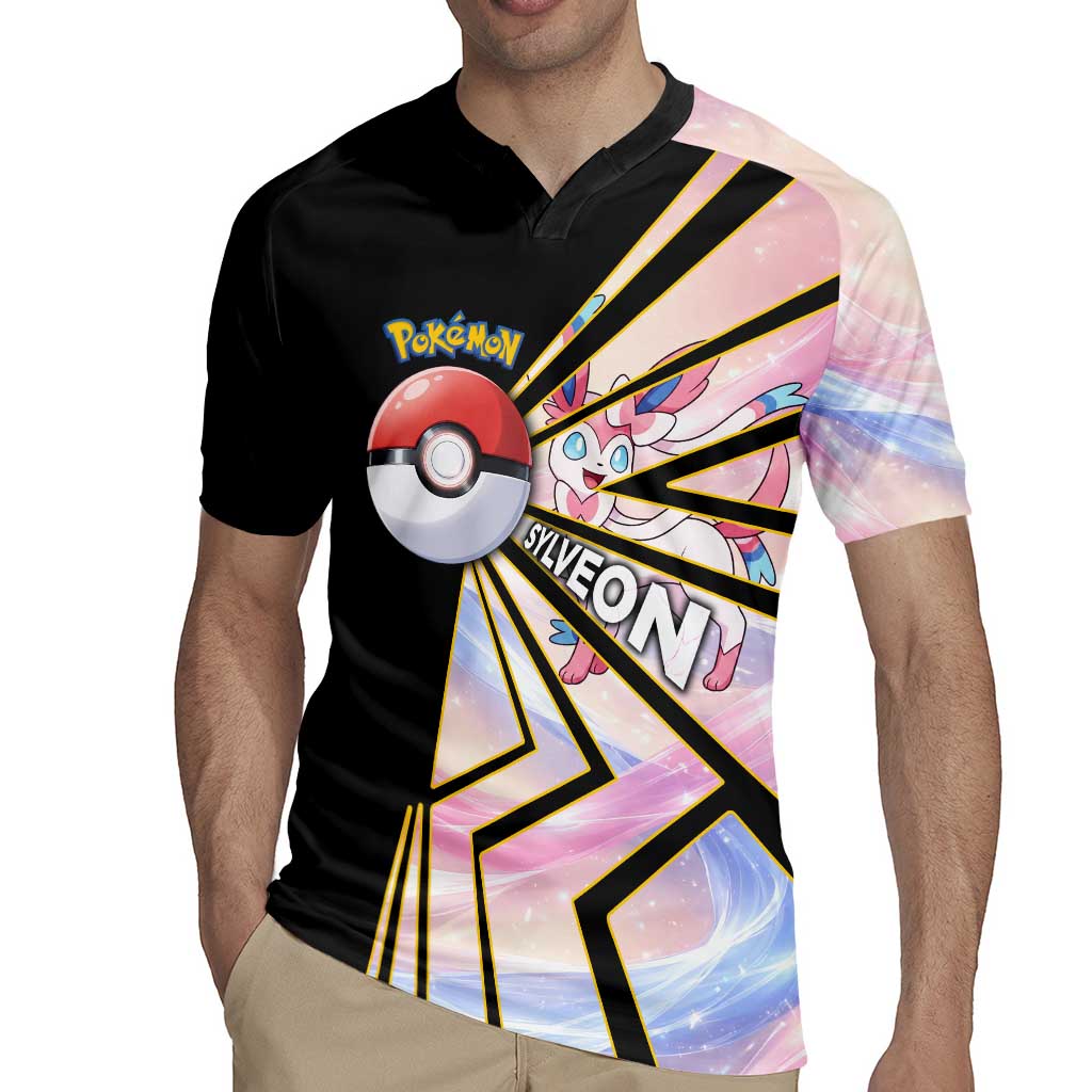 Sylveon Poké Rugby Jersey Pastel Ribbon Comic Style