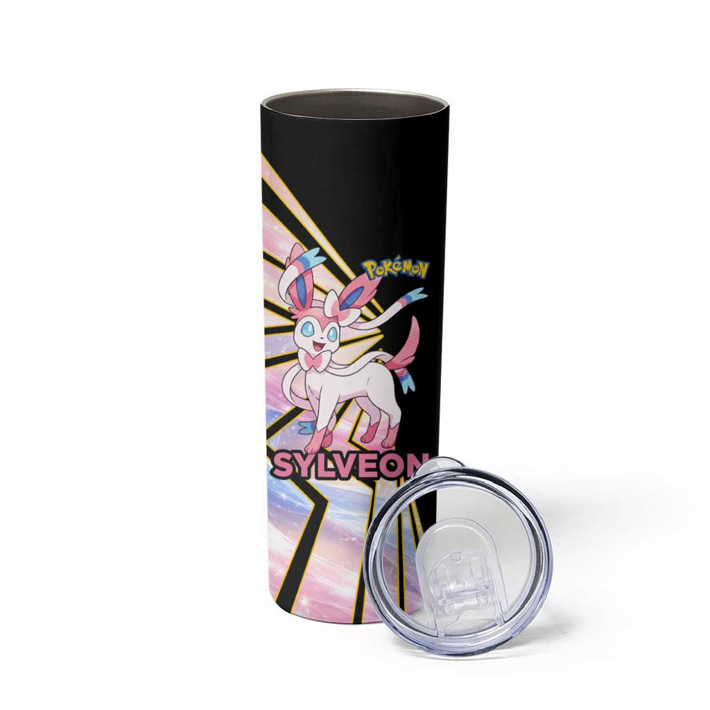 Sylveon Poké Skinny Tumbler Pastel Ribbon Comic Style