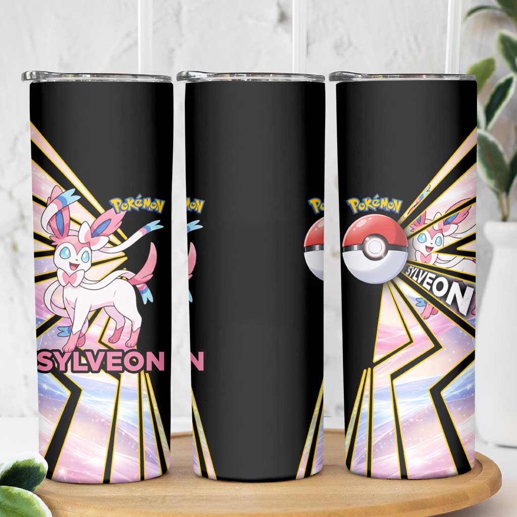 Sylveon Poké Skinny Tumbler Pastel Ribbon Comic Style