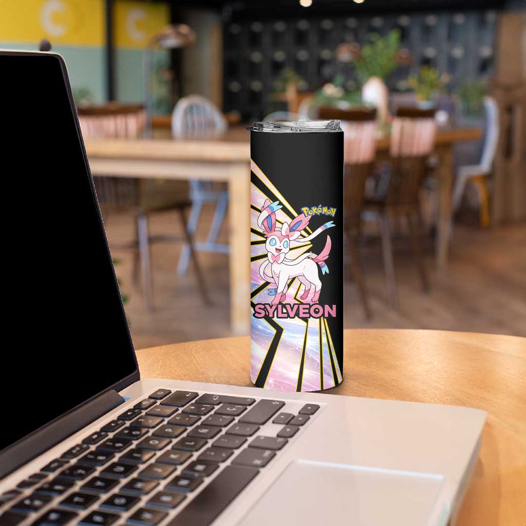 Sylveon Poké Skinny Tumbler Pastel Ribbon Comic Style