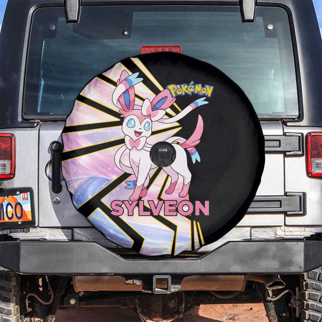 Sylveon Poké Spare Tire Cover Pastel Ribbon Comic Style