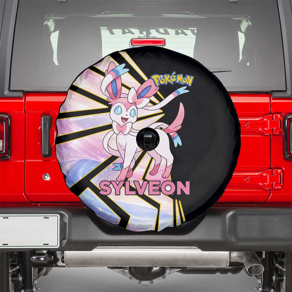 Sylveon Poké Spare Tire Cover Pastel Ribbon Comic Style