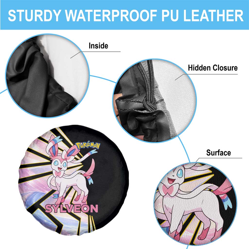 Sylveon Poké Spare Tire Cover Pastel Ribbon Comic Style