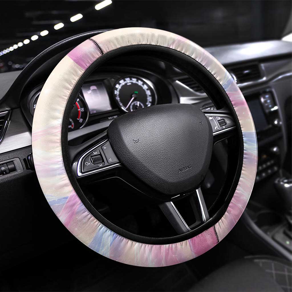 Sylveon Poké Steering Wheel Cover Pastel Ribbon Comic Style
