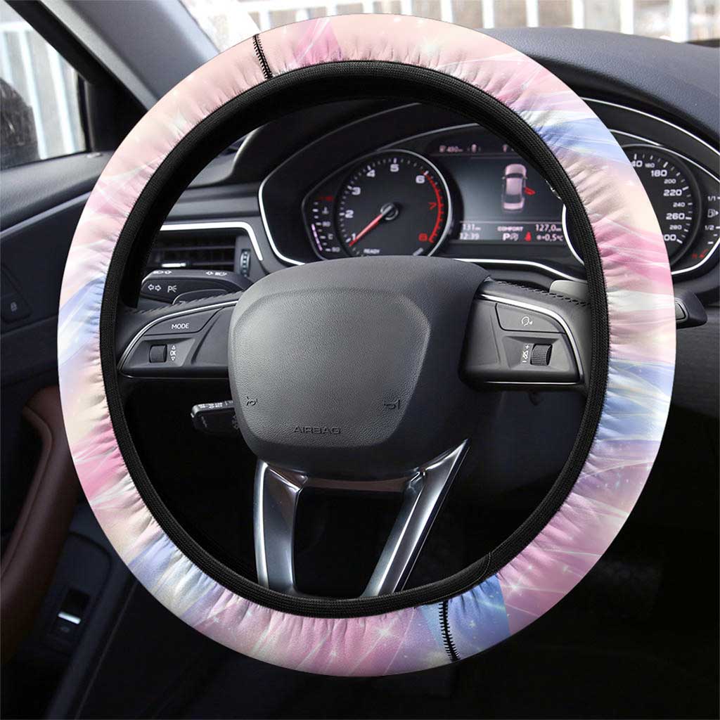 Sylveon Poké Steering Wheel Cover Pastel Ribbon Comic Style