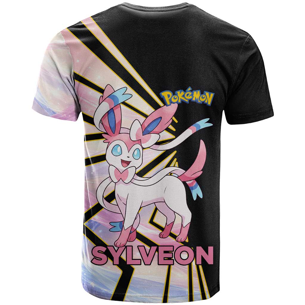 Sylveon Poké T Shirt Pastel Ribbon Comic Style