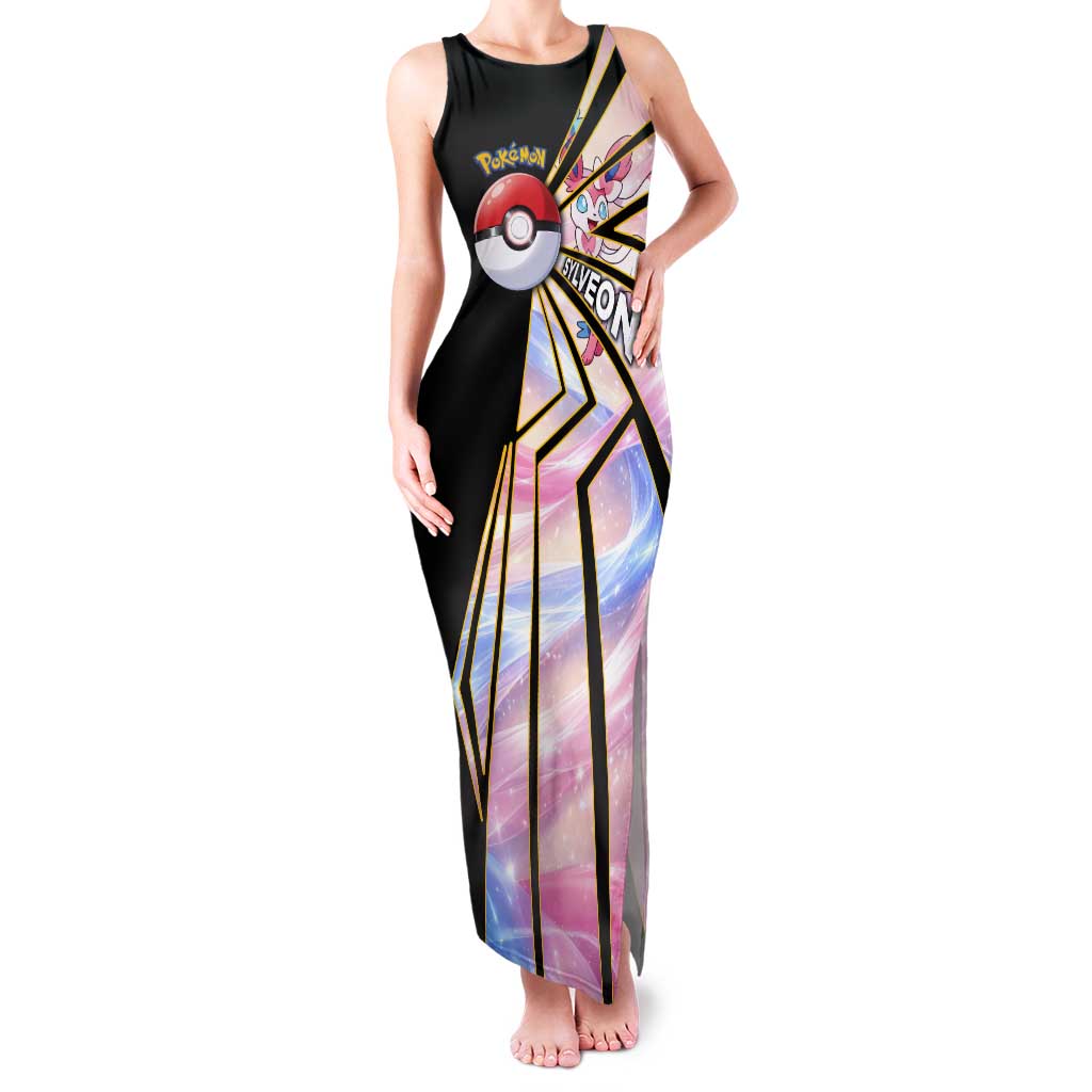 Sylveon Poké Tank Maxi Dress Pastel Ribbon Comic Style