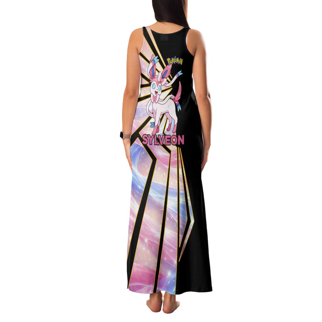 Sylveon Poké Tank Maxi Dress Pastel Ribbon Comic Style