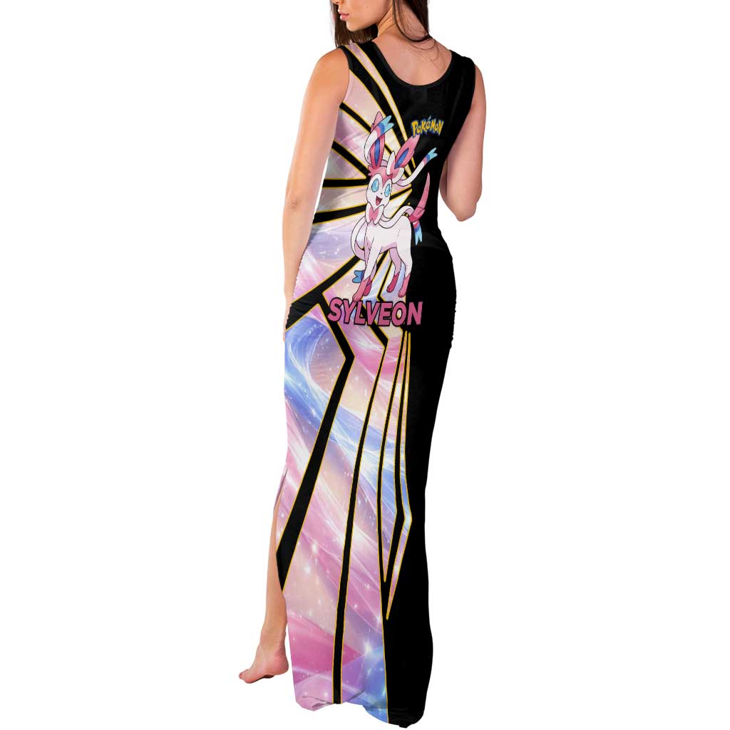 Sylveon Poké Tank Maxi Dress Pastel Ribbon Comic Style