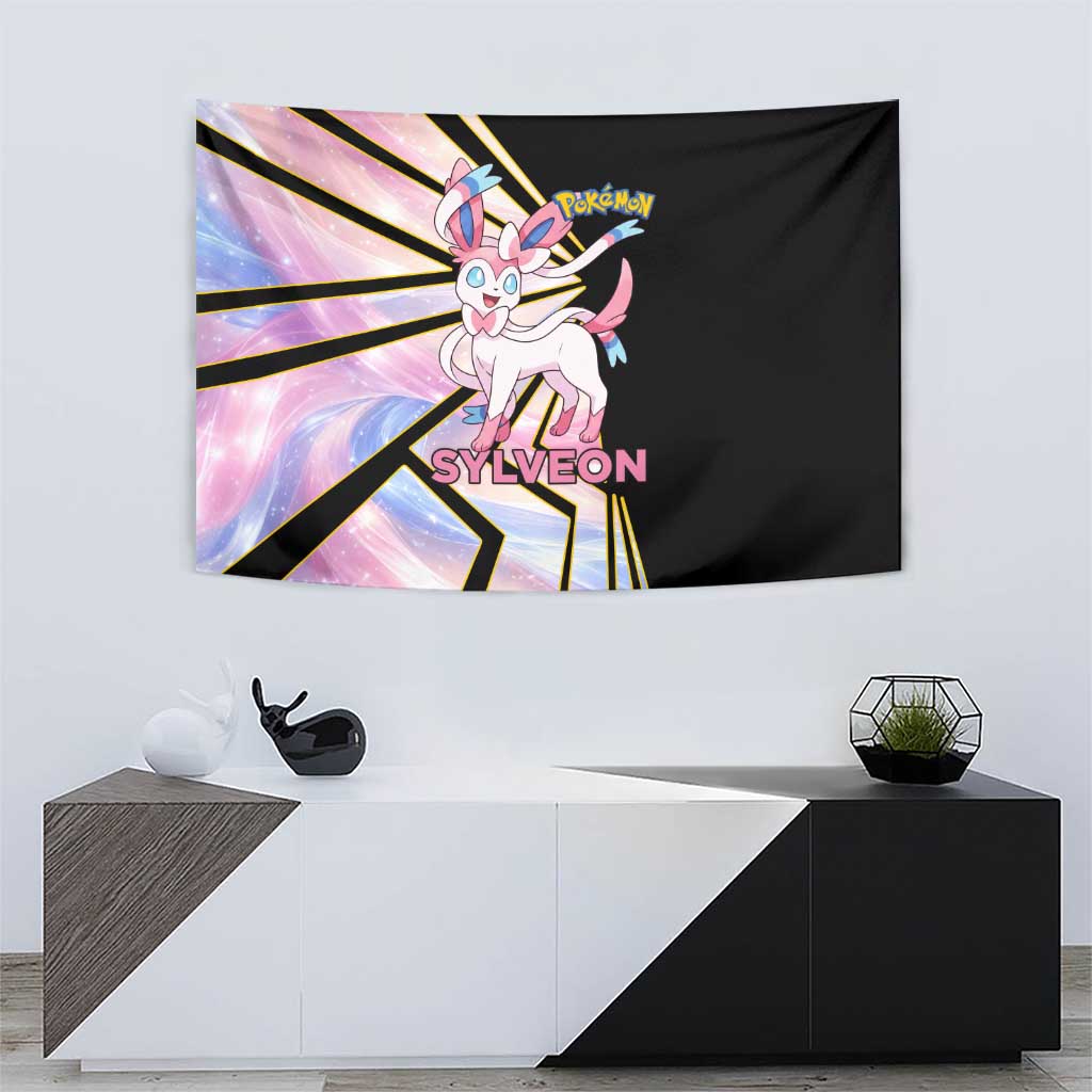 Sylveon Poké Tapestry Pastel Ribbon Comic Style