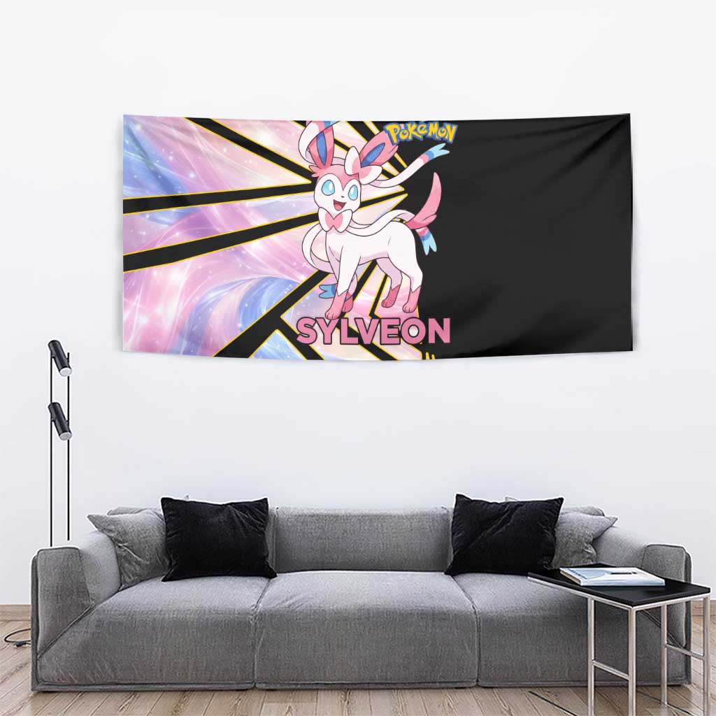 Sylveon Poké Tapestry Pastel Ribbon Comic Style