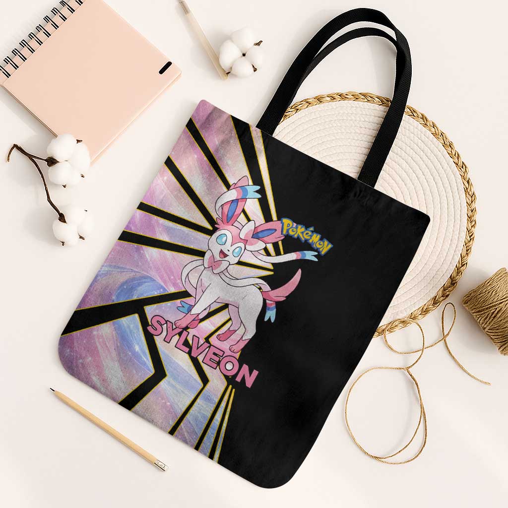 Sylveon Poké Tote Bag Pastel Ribbon Comic Style