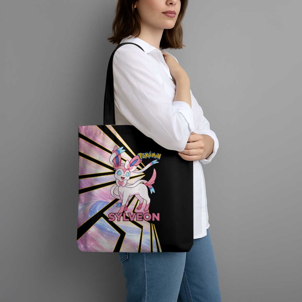 Sylveon Poké Tote Bag Pastel Ribbon Comic Style