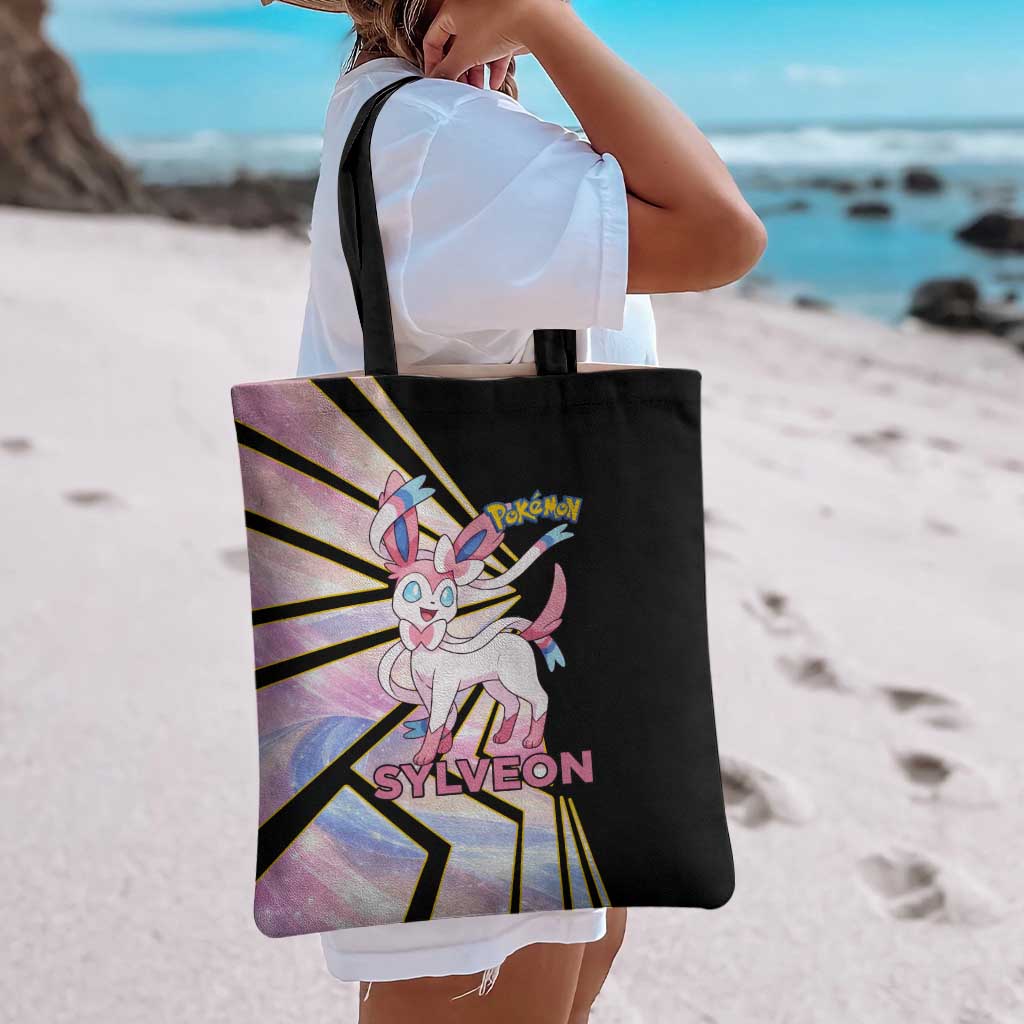 Sylveon Poké Tote Bag Pastel Ribbon Comic Style