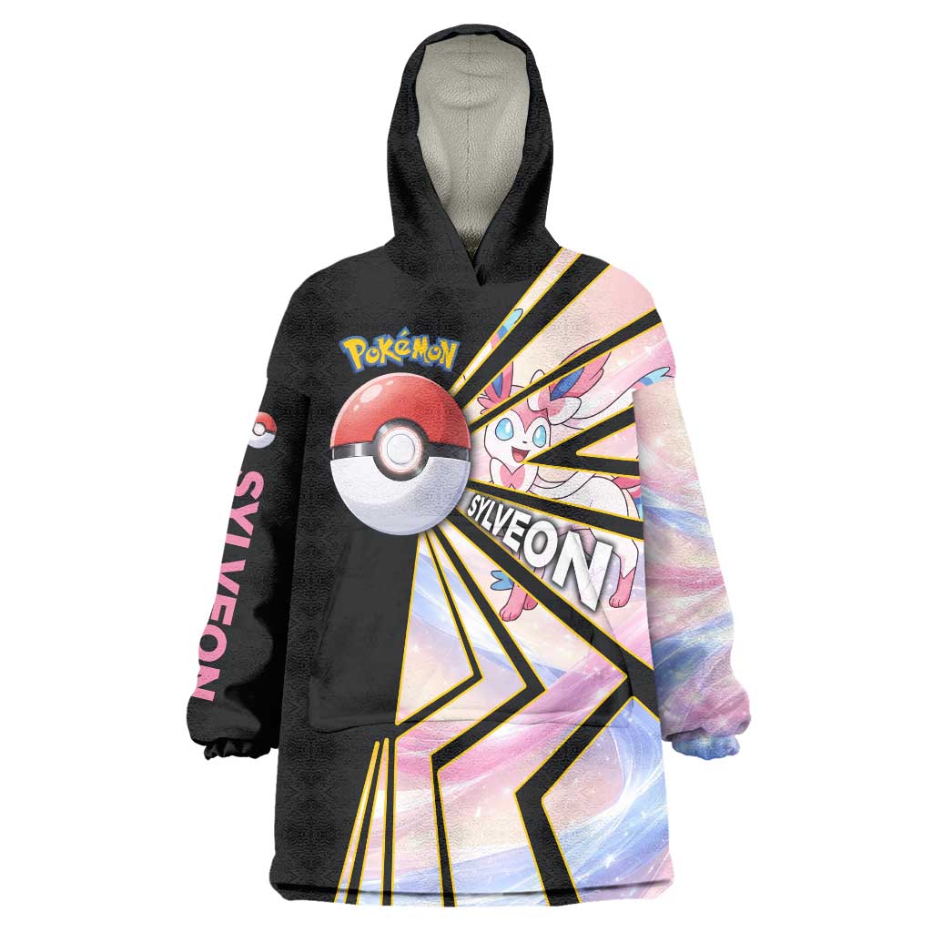 Sylveon Poké Wearable Blanket Hoodie Pastel Ribbon Comic Style