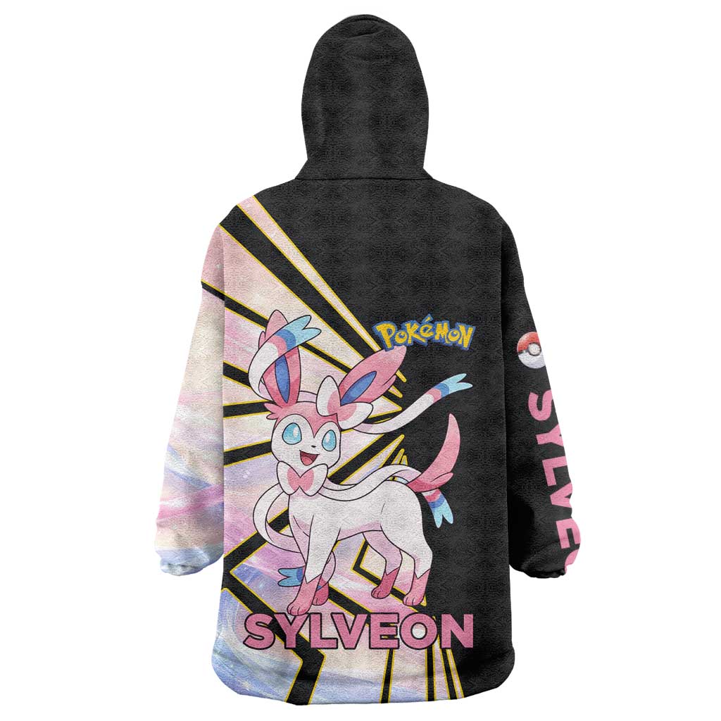 Sylveon Poké Wearable Blanket Hoodie Pastel Ribbon Comic Style