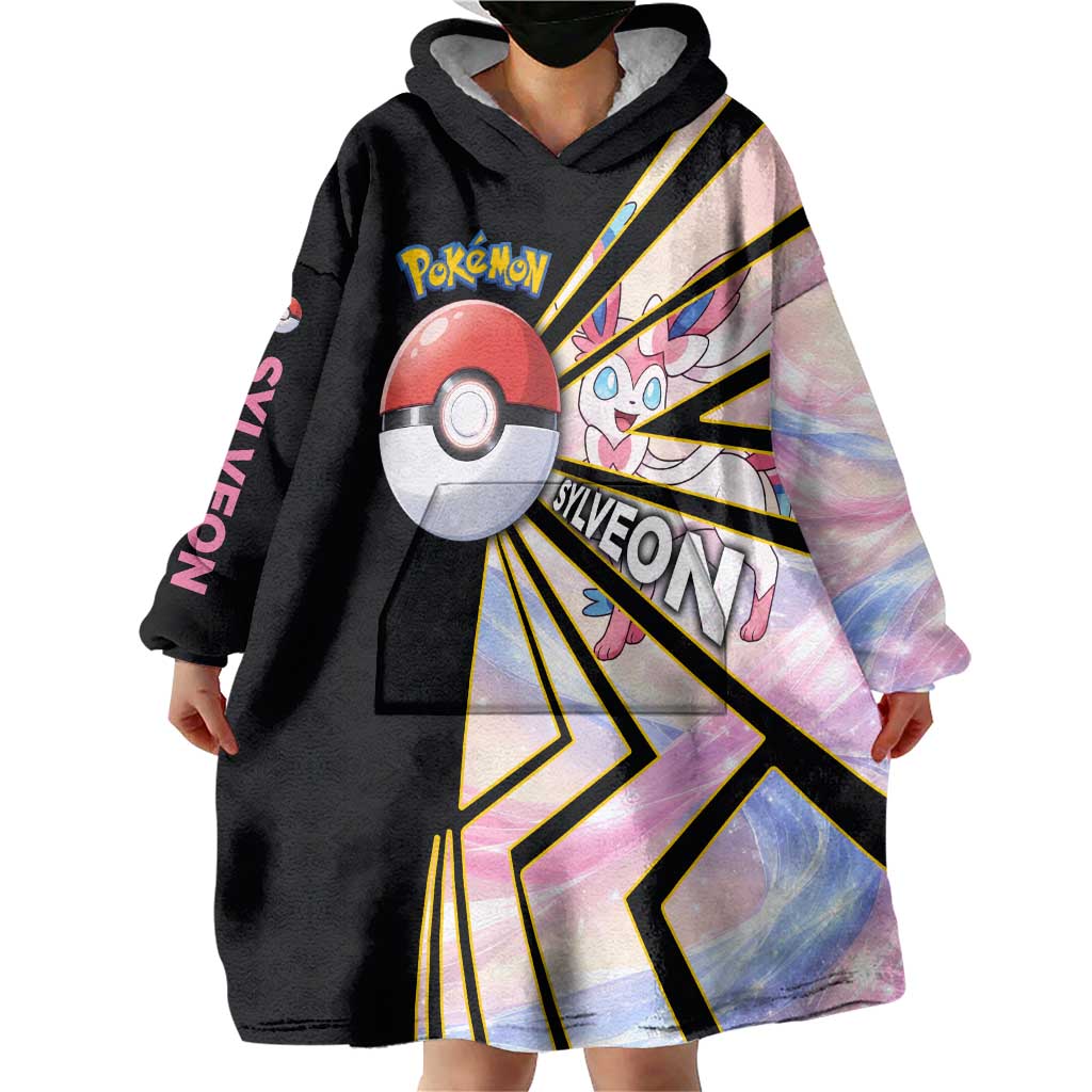 Sylveon Poké Wearable Blanket Hoodie Pastel Ribbon Comic Style