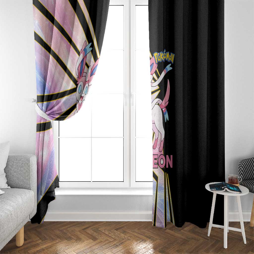 Sylveon Poké Window Curtain Pastel Ribbon Comic Style