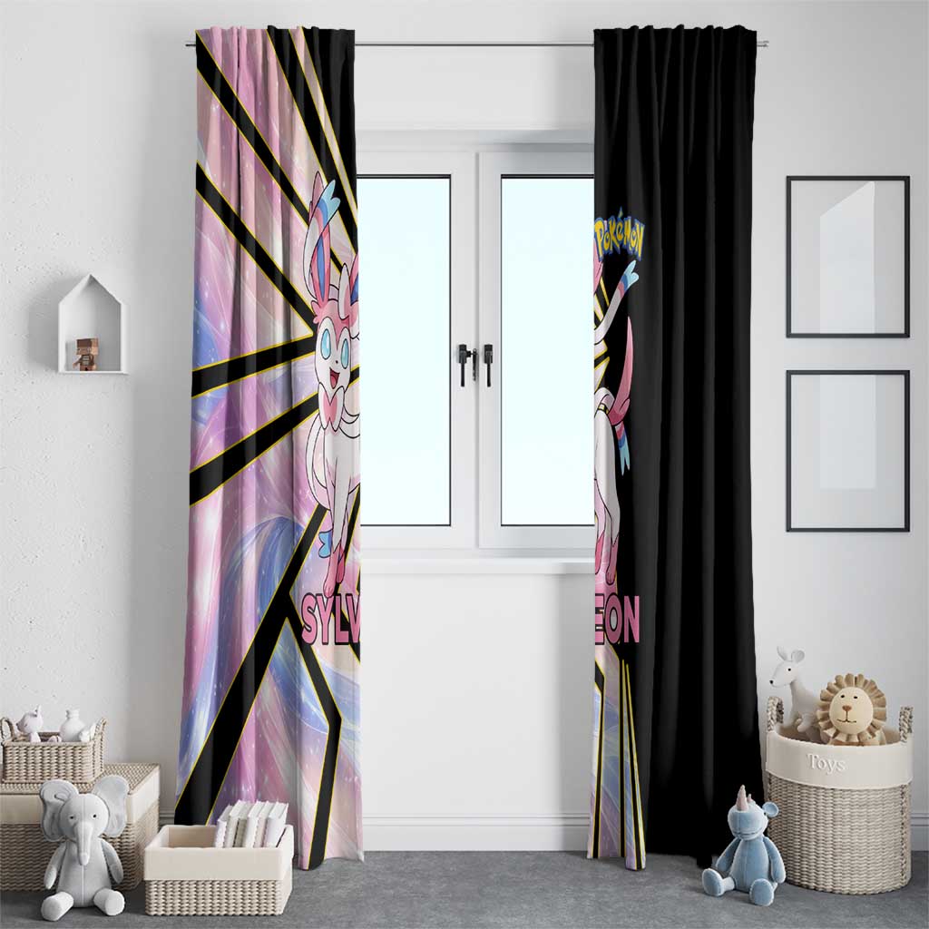 Sylveon Poké Window Curtain Pastel Ribbon Comic Style