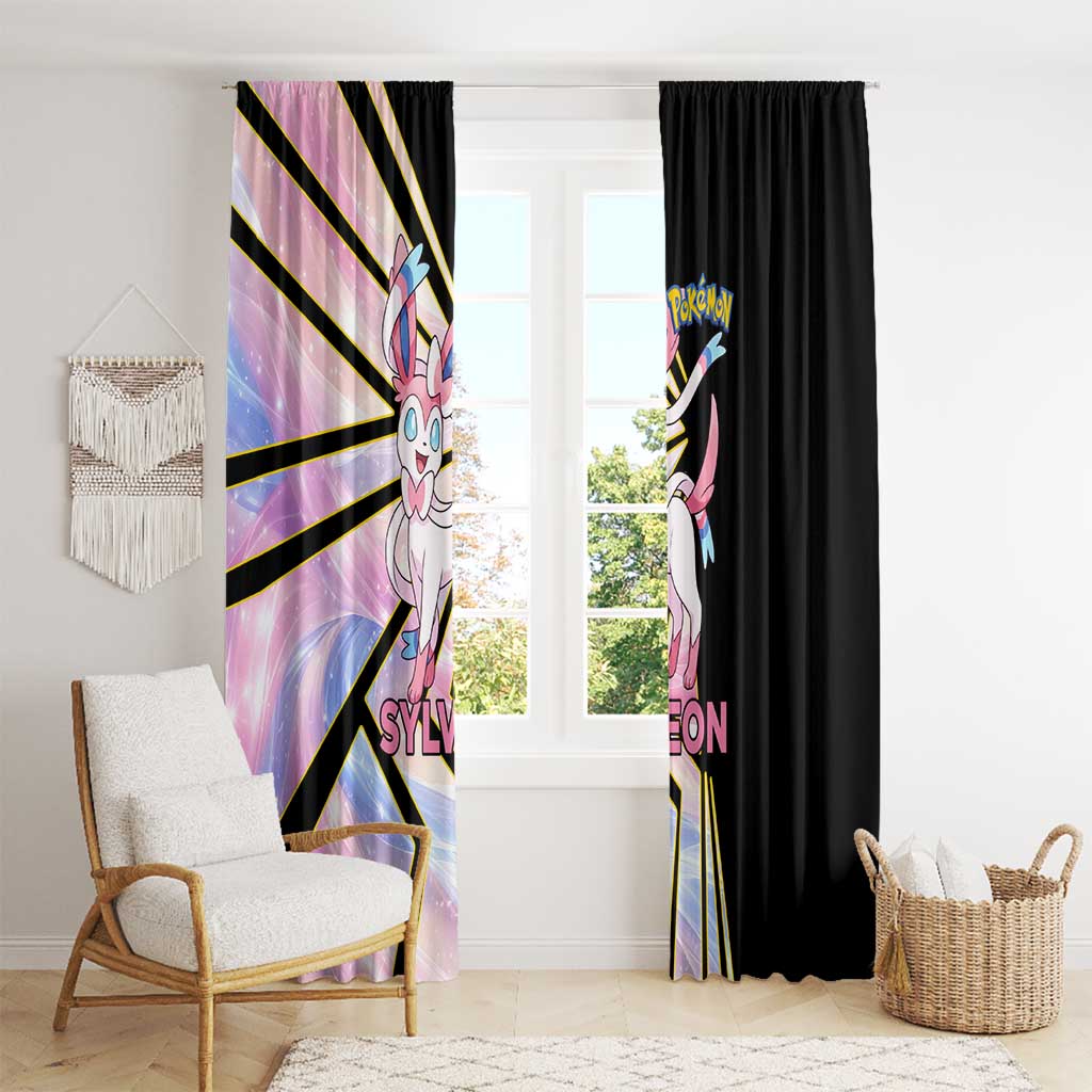 Sylveon Poké Window Curtain Pastel Ribbon Comic Style