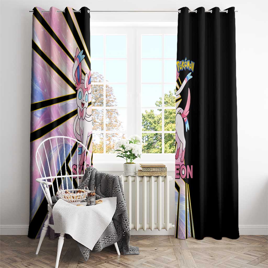 Sylveon Poké Window Curtain Pastel Ribbon Comic Style