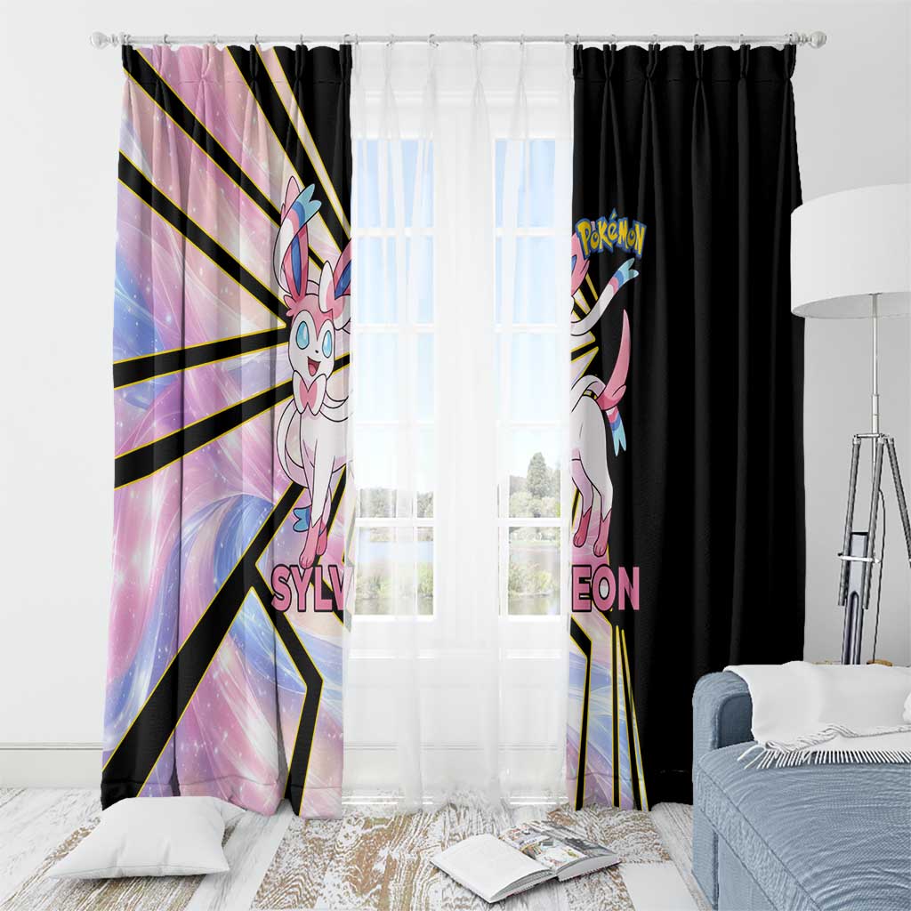 Sylveon Poké Window Curtain Pastel Ribbon Comic Style