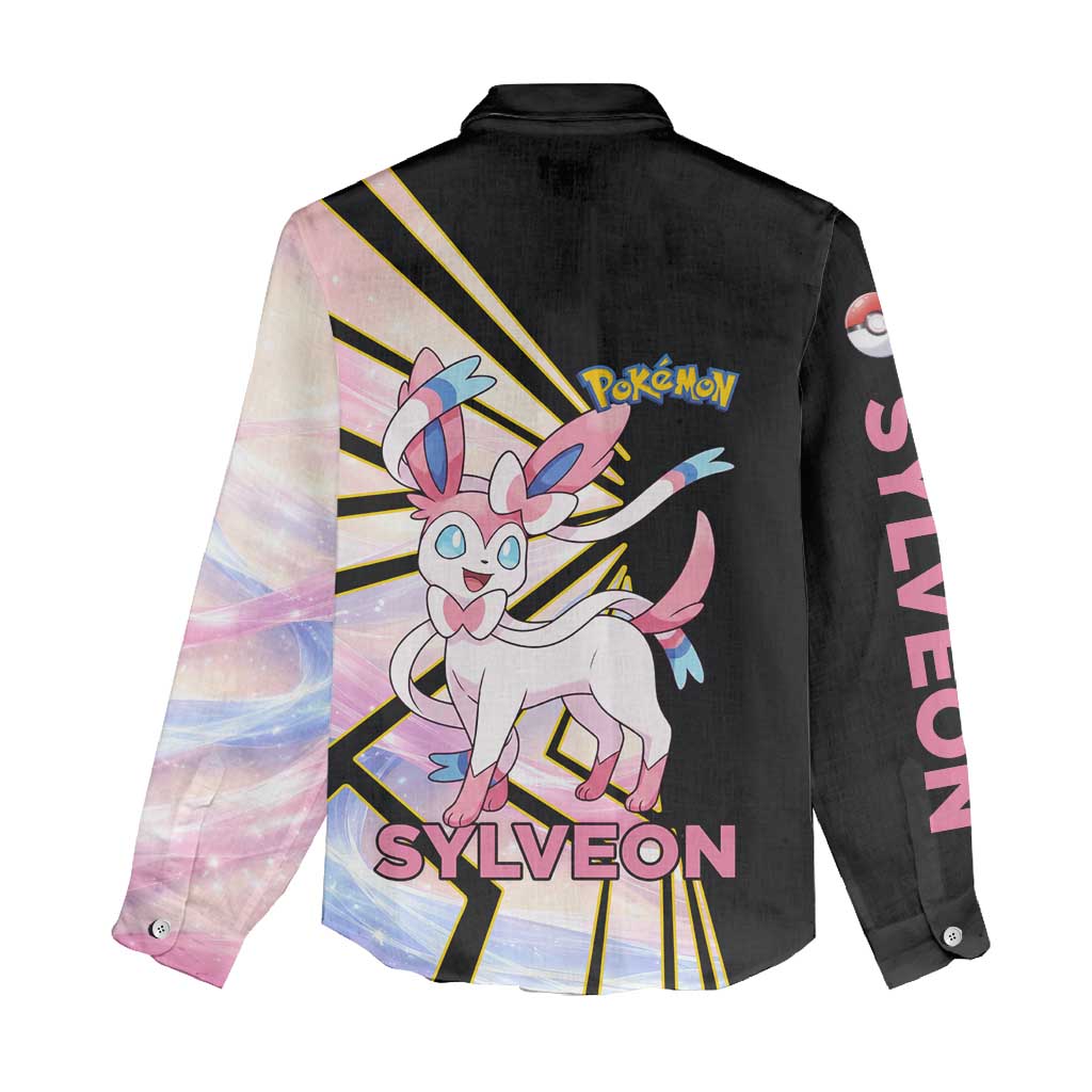 Sylveon Poké Women Casual Shirt Pastel Ribbon Comic Style