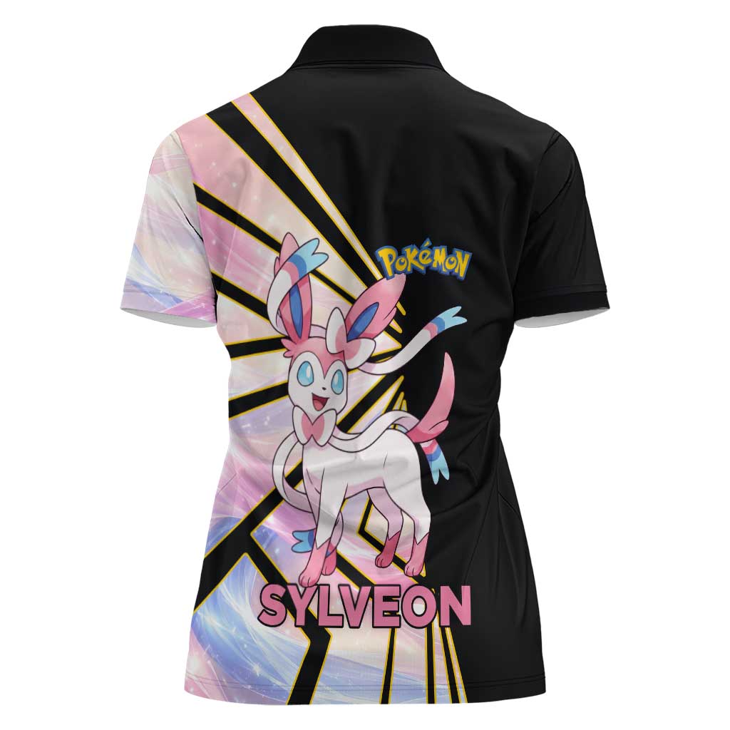 Sylveon Poké Women Polo Shirt Pastel Ribbon Comic Style