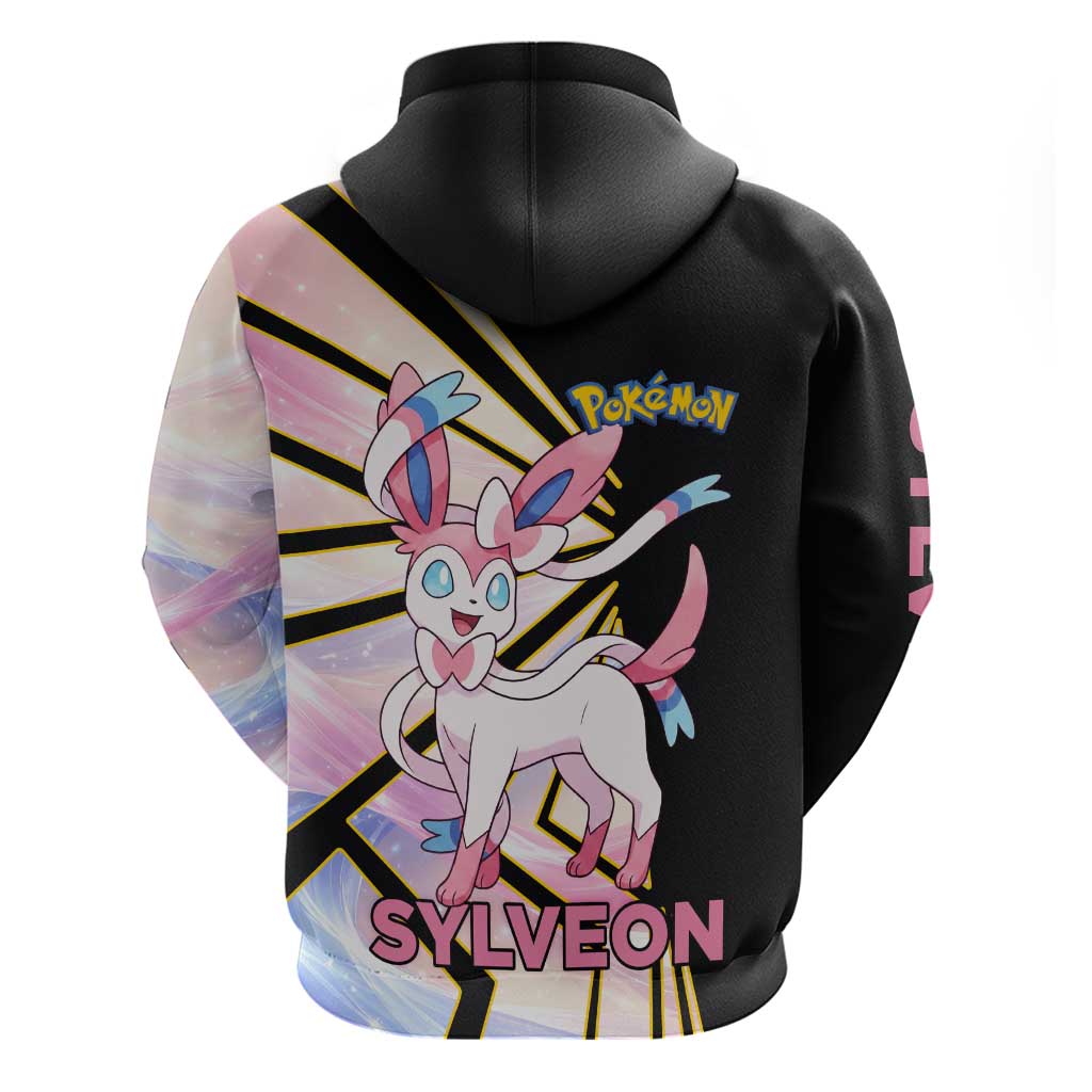 Sylveon Poké Zip Hoodie Pastel Ribbon Comic Style