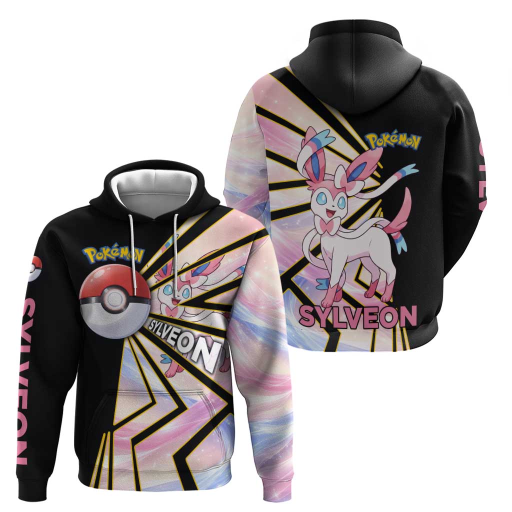 Sylveon Poké Zip Hoodie Pastel Ribbon Comic Style