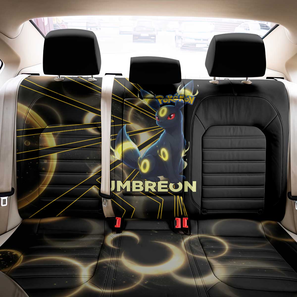 Umbreon Poké Back Car Seat Cover Lunar Eclipse Comic Style
