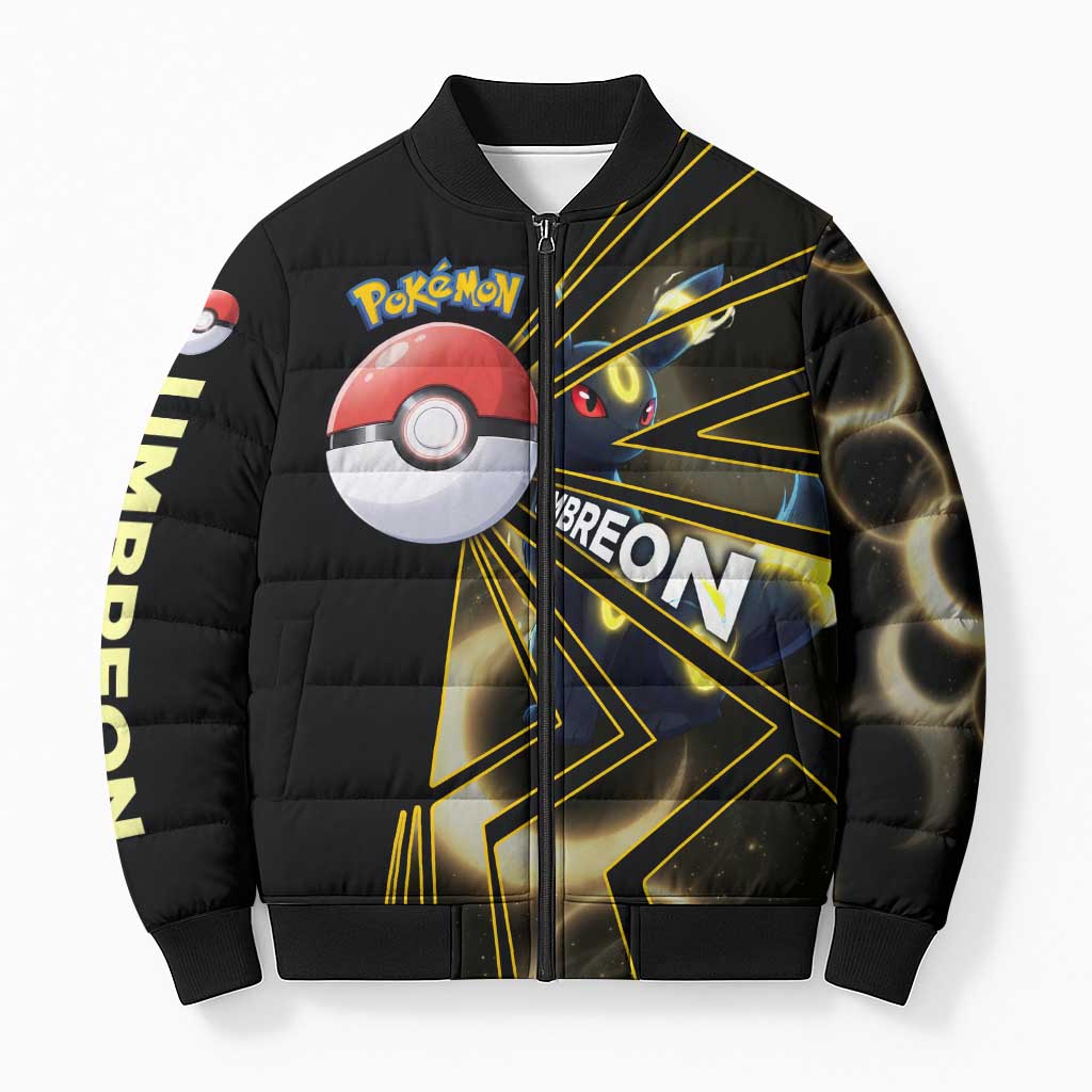 Umbreon Poké Bomber Puffer Jacket Lunar Eclipse Comic Style