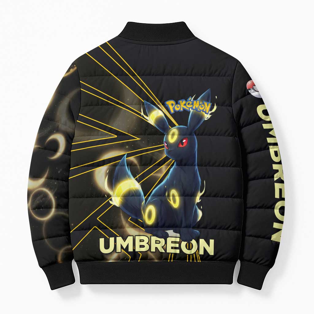 Umbreon Poké Bomber Puffer Jacket Lunar Eclipse Comic Style