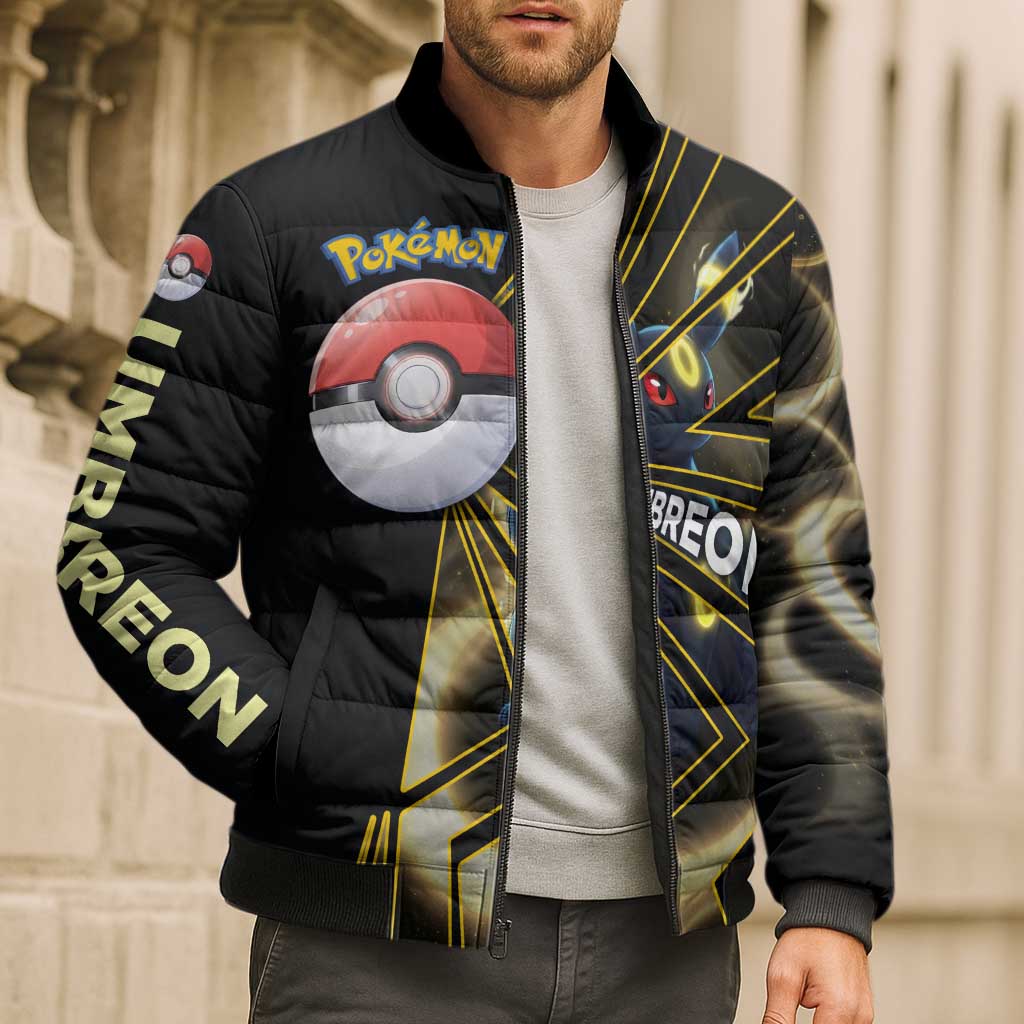 Umbreon Poké Bomber Puffer Jacket Lunar Eclipse Comic Style