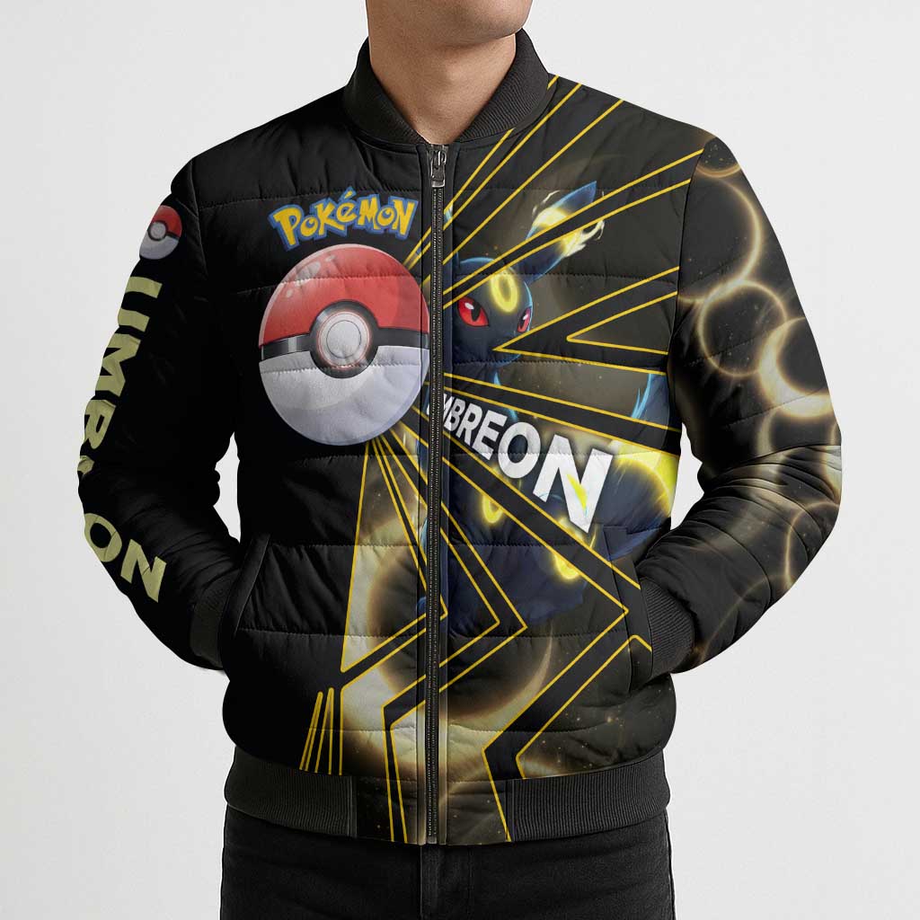 Umbreon Poké Bomber Puffer Jacket Lunar Eclipse Comic Style