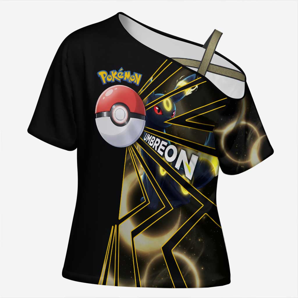 Umbreon Poké Cross Shoulder Shirt Lunar Eclipse Comic Style