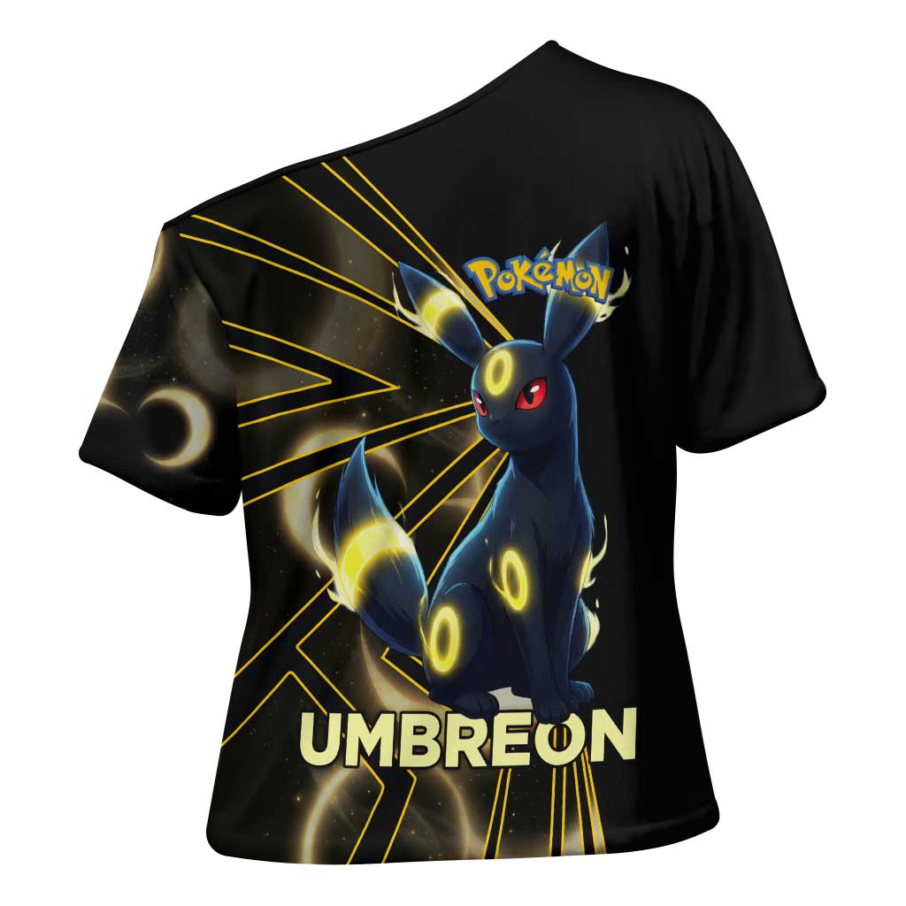Umbreon Poké Cross Shoulder Shirt Lunar Eclipse Comic Style